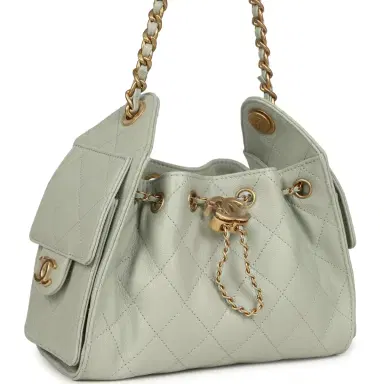 Chanel Chanel Mini 25 Hobo Bag Light Green Caviar Antique Gold Hardware | Thumbnail 2 Chanel Chanel Mini 25 Hobo Bag Light Green Caviar Antique Gold Hardware | Thumbnail 2