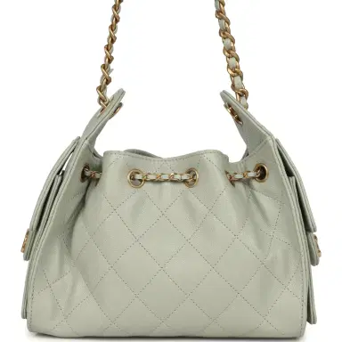 Chanel Chanel Mini 25 Hobo Bag Light Green Caviar Antique Gold Hardware | Thumbnail 4 Chanel Chanel Mini 25 Hobo Bag Light Green Caviar Antique Gold Hardware | Thumbnail 4