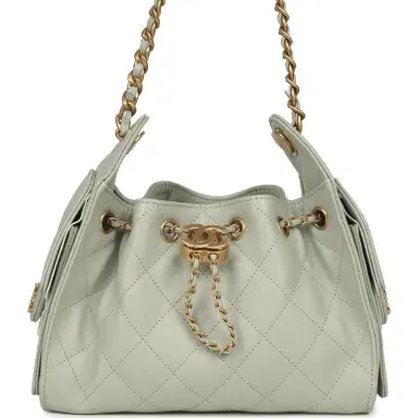 Chanel Chanel Mini 25 Hobo Bag Light Green Caviar Antique Gold Hardware | Thumbnail 1 Chanel Chanel Mini 25 Hobo Bag Light Green Caviar Antique Gold Hardware | Thumbnail 1