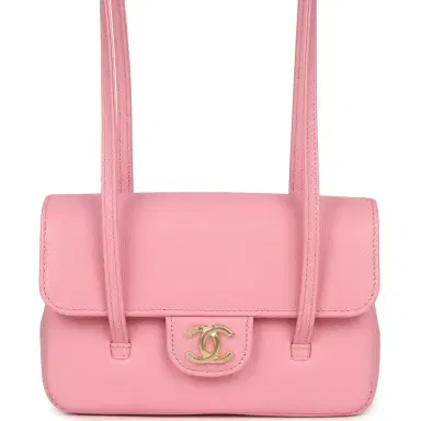 Chanel Chanel Mini Preppy Coco Clutch with Straps Pink Shiny Caviar Brushed Gold Hardware | Thumbnail 1 Chanel Chanel Mini Preppy Coco Clutch with Straps Pink Shiny Caviar Brushed Gold Hardware | Thumbnail 1