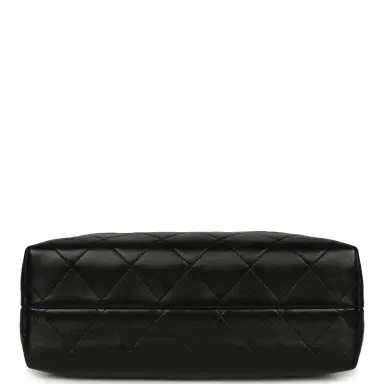 Chanel Chanel Small Coco Base Hobo Bag Beige Canvas and Black Shiny Lambskin Gold Hardware | Thumbnail 6 Chanel Chanel Small Coco Base Hobo Bag Beige Canvas and Black Shiny Lambskin Gold Hardware | Thumbnail 6