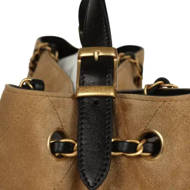 Chanel Chanel Small Coco Base Hobo Bag Brown Suede and Black Shiny Lambskin Brushed Gold Hardware | Thumbnail 8 Chanel Chanel Small Coco Base Hobo Bag Brown Suede and Black Shiny Lambskin Brushed Gold Hardware | Thumbnail 8