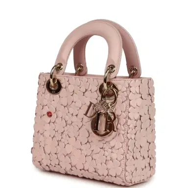 Dior Christian Dior Mini Lady Dior Bag "Clover" Rose Soupir Lambskin Light Gold Hardware | Thumbnail 5 Dior Christian Dior Mini Lady Dior Bag "Clover" Rose Soupir Lambskin Light Gold Hardware | Thumbnail 5