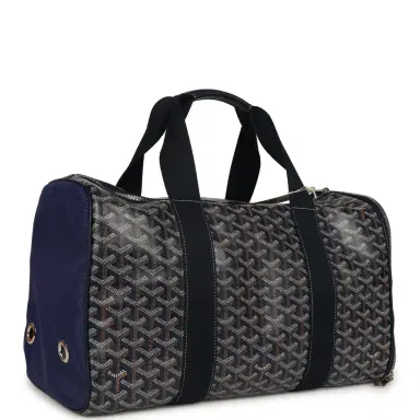goyard Goyard Goyardine Canvas Navy Blue Voltigeur MM Pet Carrier Bag Palladium Hardware | Thumbnail 2 goyard Goyard Goyardine Canvas Navy Blue Voltigeur MM Pet Carrier Bag Palladium Hardware | Thumbnail 2