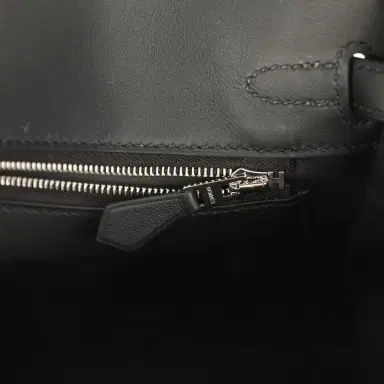 HERMÈS Hermes Birkin 25 Ecru and Black Toile H and Black Swift Palladium Hardware | Thumbnail 9 HERMÈS Hermes Birkin 25 Ecru and Black Toile H and Black Swift Palladium Hardware | Thumbnail 9