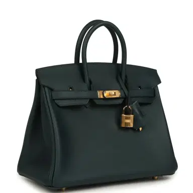 HERMÈS Hermes Birkin 25 Vert Cypress Swift Gold Hardware | Thumbnail 2 HERMÈS Hermes Birkin 25 Vert Cypress Swift Gold Hardware | Thumbnail 2