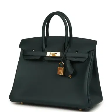 HERMÈS Hermes Birkin 25 Vert Cypress Swift Gold Hardware | Thumbnail 5 HERMÈS Hermes Birkin 25 Vert Cypress Swift Gold Hardware | Thumbnail 5
