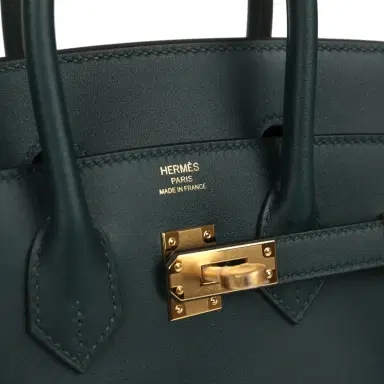 HERMÈS Hermes Birkin 25 Vert Cypress Swift Gold Hardware | Thumbnail 7 HERMÈS Hermes Birkin 25 Vert Cypress Swift Gold Hardware | Thumbnail 7