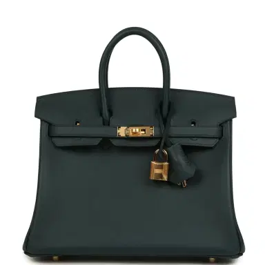 HERMÈS Hermes Birkin 25 Vert Cypress Swift Gold Hardware | Thumbnail 1 HERMÈS Hermes Birkin 25 Vert Cypress Swift Gold Hardware | Thumbnail 1