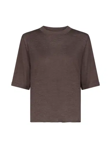Loulou de Saison Nala Short-Sleeve Fluid Cashmere Top | Thumbnail 1 Loulou de Saison Nala Short-Sleeve Fluid Cashmere Top | Thumbnail 1