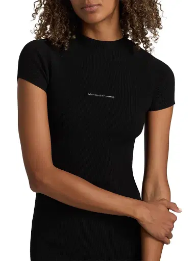 Alexander Wang Women's Jacquard Logo Crewneck Minidress - Black | Thumbnail 6 Alexander Wang Women's Jacquard Logo Crewneck Minidress - Black | Thumbnail 6
