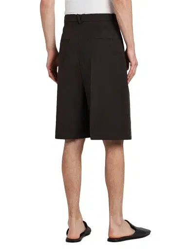 Bottega Veneta Men's Gabardine Cotton Shorts - Dark Carrubo | Thumbnail 5 Bottega Veneta Men's Gabardine Cotton Shorts - Dark Carrubo | Thumbnail 5