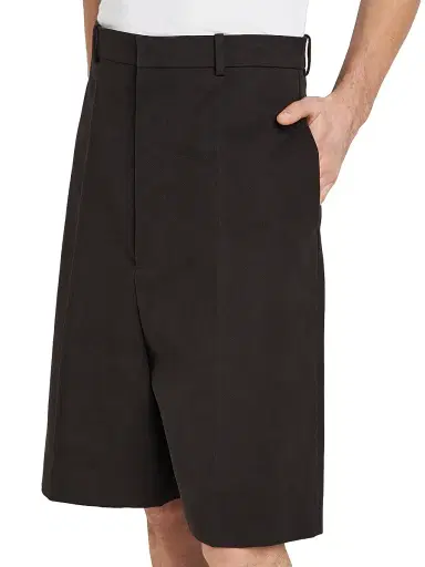 Bottega Veneta Men's Gabardine Cotton Shorts - Dark Carrubo | Thumbnail 6 Bottega Veneta Men's Gabardine Cotton Shorts - Dark Carrubo | Thumbnail 6