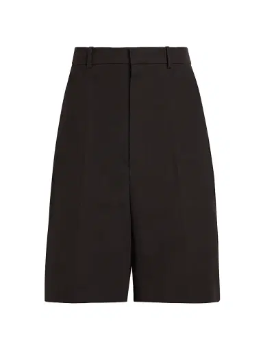 Bottega Veneta Men's Gabardine Cotton Shorts - Dark Carrubo | Thumbnail 1 Bottega Veneta Men's Gabardine Cotton Shorts - Dark Carrubo | Thumbnail 1
