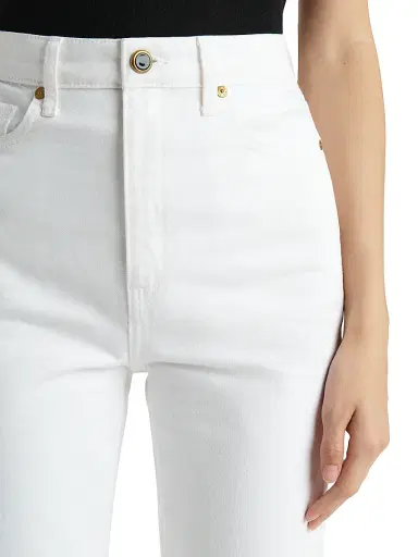 Khaite Women's Danielle Mid-Rise Straight-Leg Jeans - White | Thumbnail 5 Khaite Women's Danielle Mid-Rise Straight-Leg Jeans - White | Thumbnail 5