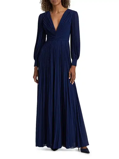 BADGLEY MISCHKA Women's Sunburst Pleated A-Line Gown | Thumbnail 3 BADGLEY MISCHKA Women's Sunburst Pleated A-Line Gown | Thumbnail 3