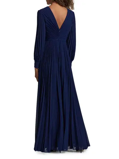 BADGLEY MISCHKA Women's Sunburst Pleated A-Line Gown | Thumbnail 5 BADGLEY MISCHKA Women's Sunburst Pleated A-Line Gown | Thumbnail 5