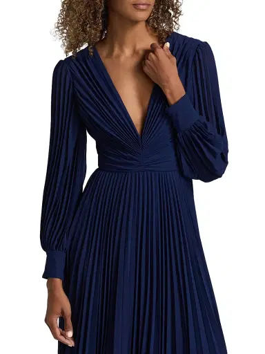 BADGLEY MISCHKA Women's Sunburst Pleated A-Line Gown | Thumbnail 6 BADGLEY MISCHKA Women's Sunburst Pleated A-Line Gown | Thumbnail 6
