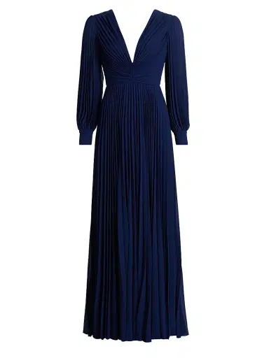 BADGLEY MISCHKA Women's Sunburst Pleated A-Line Gown | Thumbnail 1 BADGLEY MISCHKA Women's Sunburst Pleated A-Line Gown | Thumbnail 1