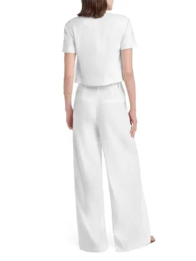 Favorite Daughter Women's The Miranda Pleated Linen-Blend Wide-Leg Pants - White - Size 12 | Thumbnail 4 Favorite Daughter Women's The Miranda Pleated Linen-Blend Wide-Leg Pants - White - Size 12 | Thumbnail 4