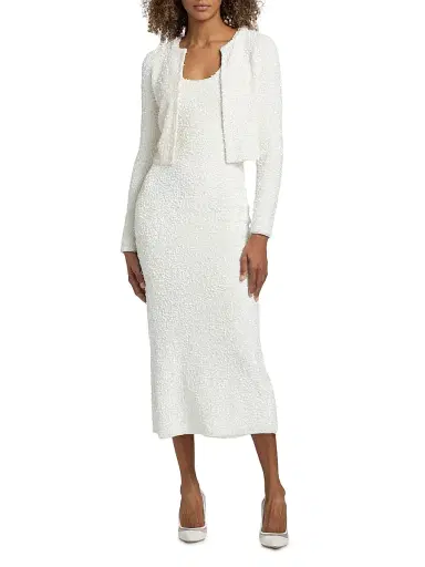 Adam Lippes Women's Raya Sequined Knit Crop Cardigan - | Thumbnail 2 Adam Lippes Women's Raya Sequined Knit Crop Cardigan - | Thumbnail 2