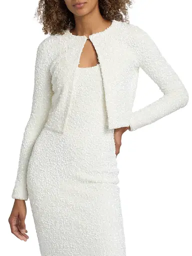 Adam Lippes Women's Raya Sequined Knit Crop Cardigan - | Thumbnail 3 Adam Lippes Women's Raya Sequined Knit Crop Cardigan - | Thumbnail 3