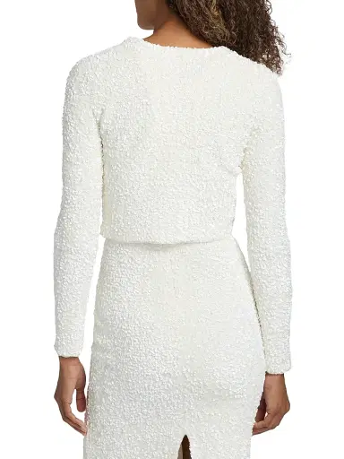 Adam Lippes Women's Raya Sequined Knit Crop Cardigan - | Thumbnail 5 Adam Lippes Women's Raya Sequined Knit Crop Cardigan - | Thumbnail 5