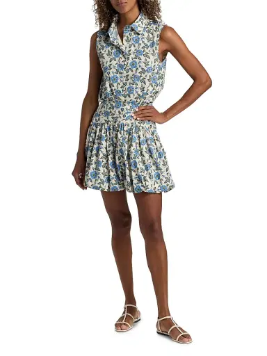DEREK LAM 10 CROSBY Women's Persis Blue Belle Floral Bubble Skirt | Thumbnail 2 DEREK LAM 10 CROSBY Women's Persis Blue Belle Floral Bubble Skirt | Thumbnail 2