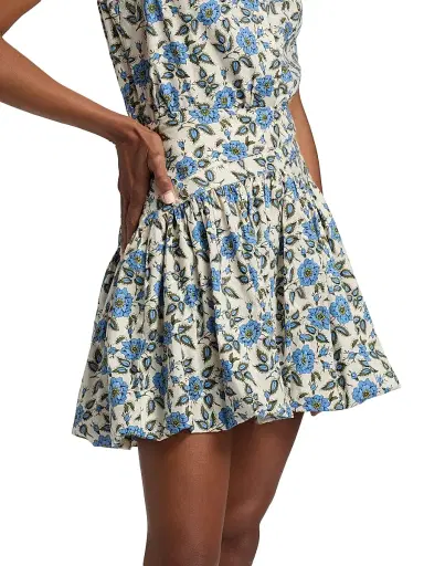 DEREK LAM 10 CROSBY Women's Persis Blue Belle Floral Bubble Skirt | Thumbnail 4 DEREK LAM 10 CROSBY Women's Persis Blue Belle Floral Bubble Skirt | Thumbnail 4