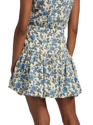 DEREK LAM 10 CROSBY Women's Persis Blue Belle Floral Bubble Skirt | Thumbnail 5 DEREK LAM 10 CROSBY Women's Persis Blue Belle Floral Bubble Skirt | Thumbnail 5
