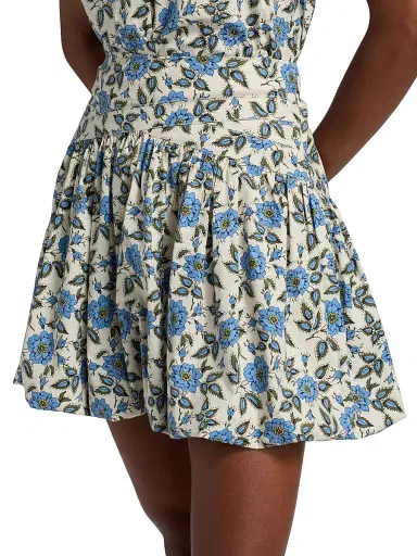 DEREK LAM 10 CROSBY Women's Persis Blue Belle Floral Bubble Skirt | Thumbnail 6 DEREK LAM 10 CROSBY Women's Persis Blue Belle Floral Bubble Skirt | Thumbnail 6