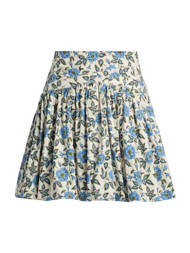 DEREK LAM 10 CROSBY Women's Persis Blue Belle Floral Bubble Skirt | Thumbnail 1 DEREK LAM 10 CROSBY Women's Persis Blue Belle Floral Bubble Skirt | Thumbnail 1