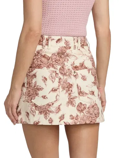 Cara Cara Women's Wayne Floral Denim Miniskirt - Tossed Floral Ginger - Size 12 | Thumbnail 5 Cara Cara Women's Wayne Floral Denim Miniskirt - Tossed Floral Ginger - Size 12 | Thumbnail 5