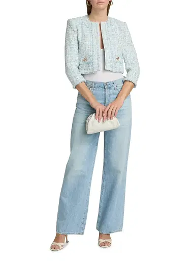 Generation Love Women's Salvador Tweed Blazer - Aqua Melange | Thumbnail 2 Generation Love Women's Salvador Tweed Blazer - Aqua Melange | Thumbnail 2