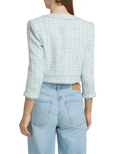 Generation Love Women's Salvador Tweed Blazer - Aqua Melange | Thumbnail 5 Generation Love Women's Salvador Tweed Blazer - Aqua Melange | Thumbnail 5