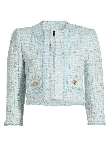 Generation Love Women's Salvador Tweed Blazer - Aqua Melange | Thumbnail 1 Generation Love Women's Salvador Tweed Blazer - Aqua Melange | Thumbnail 1