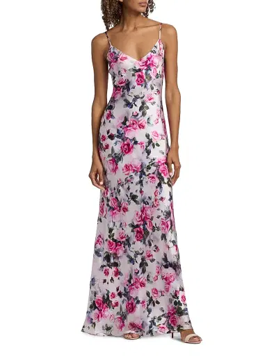 L'Agence Women's Serita Floral Silk Maxi Dress | Thumbnail 3 L'Agence Women's Serita Floral Silk Maxi Dress | Thumbnail 3