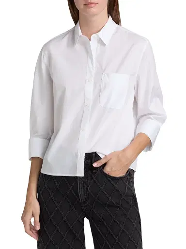 rag & bone Women's Lucia Cotton Poplin Button-Front Shirt - White - Size XL | Thumbnail 3 rag & bone Women's Lucia Cotton Poplin Button-Front Shirt - White - Size XL | Thumbnail 3