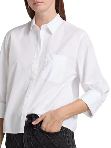 rag & bone Women's Lucia Cotton Poplin Button-Front Shirt - White - Size XL | Thumbnail 6 rag & bone Women's Lucia Cotton Poplin Button-Front Shirt - White - Size XL | Thumbnail 6