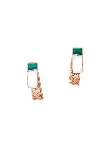 Chiarelli Milano Women's Volumi 18K Rose Gold, Enamel & Malachite Drop Earrings - Rose Gold | Thumbnail 1 Chiarelli Milano Women's Volumi 18K Rose Gold, Enamel & Malachite Drop Earrings - Rose Gold | Thumbnail 1