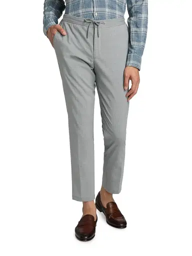 Saks Fifth Avenue Men's Lanatel Wool-Blend Drawstring Pants - Light Grey - Size 38 | Thumbnail 3 Saks Fifth Avenue Men's Lanatel Wool-Blend Drawstring Pants - Light Grey - Size 38 | Thumbnail 3
