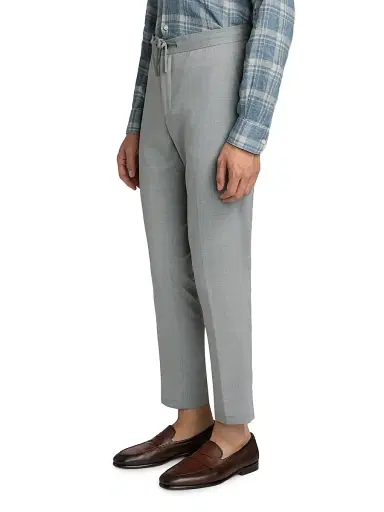 Saks Fifth Avenue Men's Lanatel Wool-Blend Drawstring Pants - Light Grey - Size 38 | Thumbnail 4 Saks Fifth Avenue Men's Lanatel Wool-Blend Drawstring Pants - Light Grey - Size 38 | Thumbnail 4