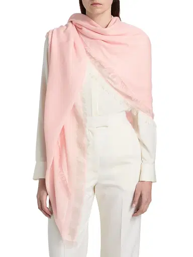 Faliero Sarti Women's Hally Cashmere-Silk Shawl - Pink Lurex | Thumbnail 2 Faliero Sarti Women's Hally Cashmere-Silk Shawl - Pink Lurex | Thumbnail 2