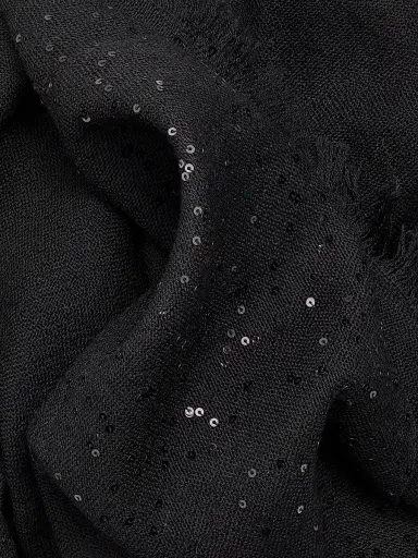 Faliero Sarti Women's Little Dalila Sequined Virgin Wool-Silk Blend Scarf - Black Sequins | Thumbnail 3 Faliero Sarti Women's Little Dalila Sequined Virgin Wool-Silk Blend Scarf - Black Sequins | Thumbnail 3