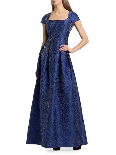 Kay Unger Women's Ophelia Jacquard Gown | Thumbnail 2 Kay Unger Women's Ophelia Jacquard Gown | Thumbnail 2