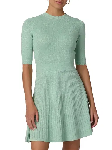 Shoshanna Women's Warren A-Line Mini-Sweaterdress - Soft Mint - Size XL | Thumbnail 2 Shoshanna Women's Warren A-Line Mini-Sweaterdress - Soft Mint - Size XL | Thumbnail 2