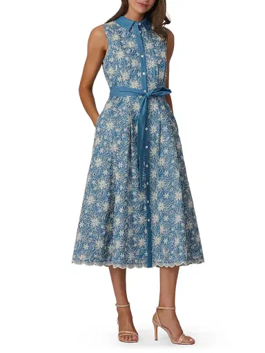 Shoshanna Women's Kendra Sleeveless Midi-Shirtdress | Thumbnail 2 Shoshanna Women's Kendra Sleeveless Midi-Shirtdress | Thumbnail 2