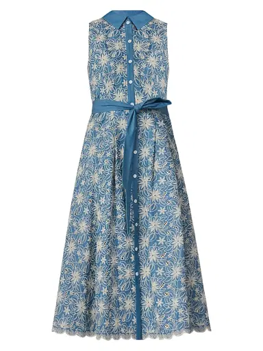 Shoshanna Women's Kendra Sleeveless Midi-Shirtdress | Thumbnail 1 Shoshanna Women's Kendra Sleeveless Midi-Shirtdress | Thumbnail 1