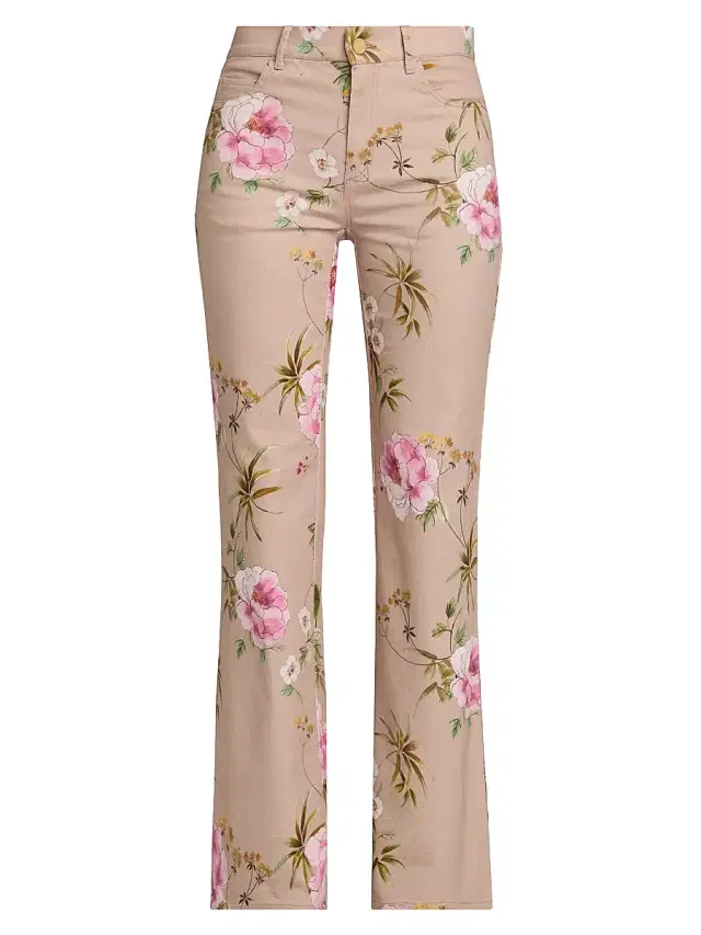 Women's Leigh Floral Cotton Twill Pants - Natural Multi Women's Leigh Floral Cotton Twill Pants - Natural Multi