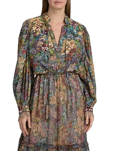 Kobi Halperin Women's Clara Floral Cotton Blouse - Size Large | Thumbnail 3 Kobi Halperin Women's Clara Floral Cotton Blouse - Size Large | Thumbnail 3